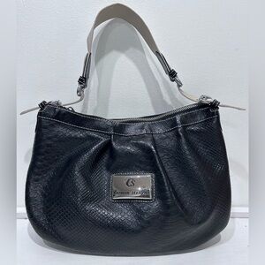 Carmen Steffens Women’s‎ Black Snake Leather Shoulder Bag Silver Hardware